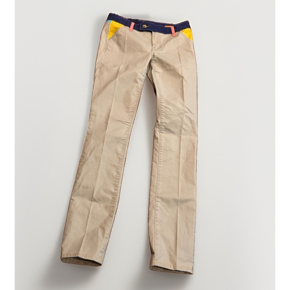 Tory Burch Color Blocked Super Skinny Pants 26 Low Rise New With Tags $495